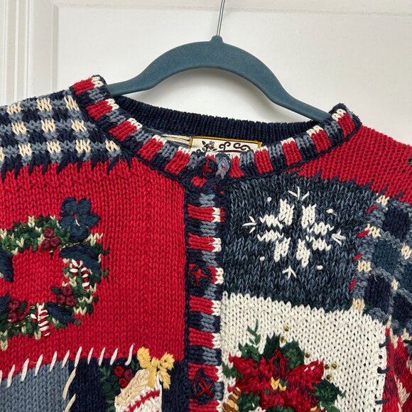 Vintage 90s Heirloom Collectibles Ugly Christmas Sweater Women's Size Large - Picture 3 of 16